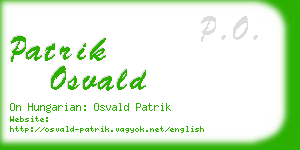 patrik osvald business card